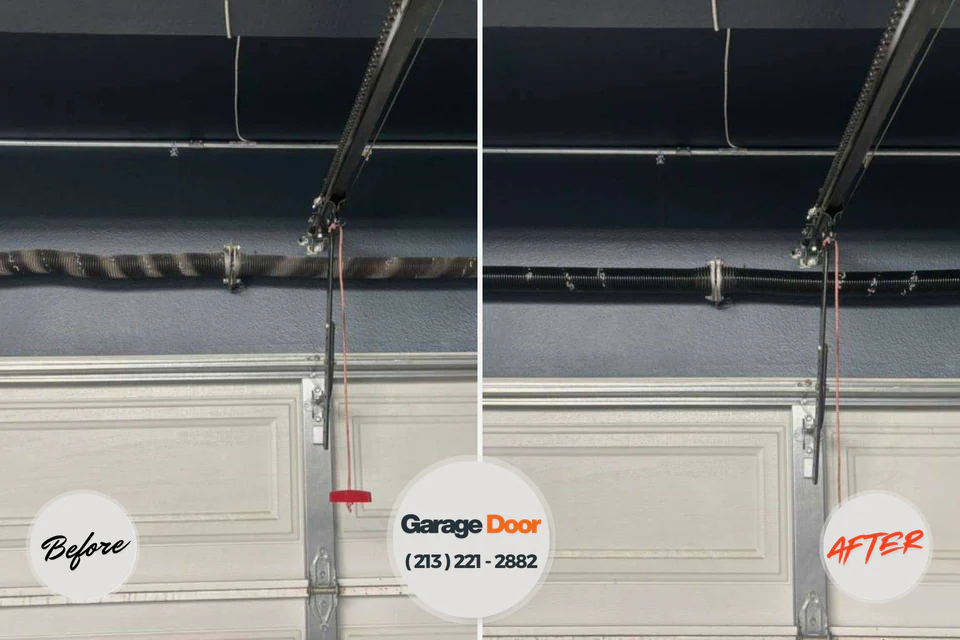 Before and after: garage door repair Oconomowoc, WI